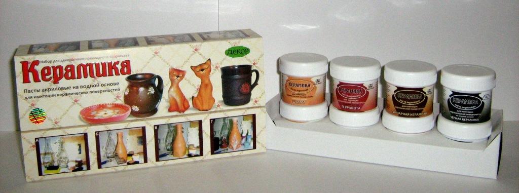 Паста акриловая Керамика. Набор 4 цв. 200мл